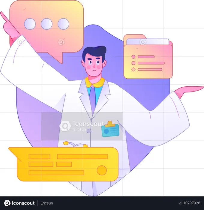 Doctor showing Medical Insurance  Illustration