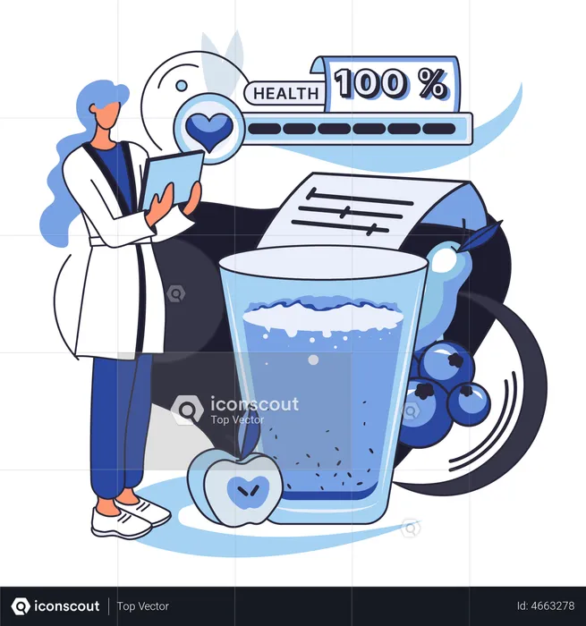 Doctor suggesting healthy drink  Illustration