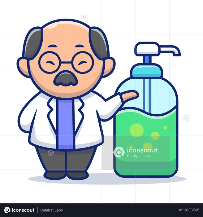 Doctor suggesting to use sanitizer  Illustration