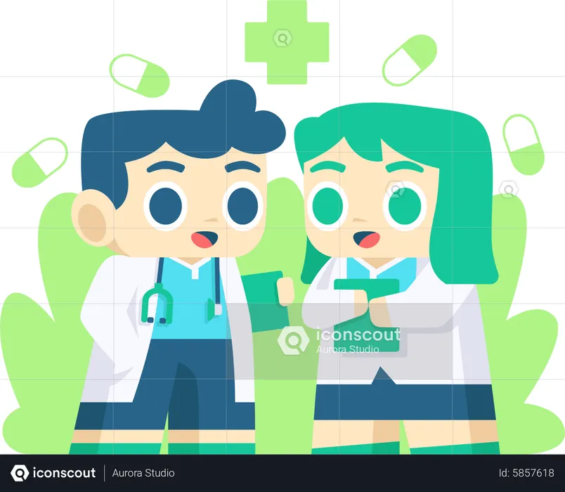 Doctor talking with nurse  Illustration