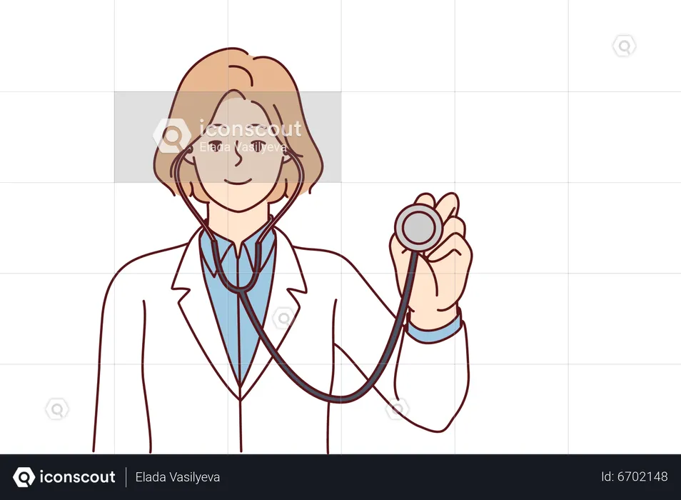 Doctor testing using stethoscope  Illustration