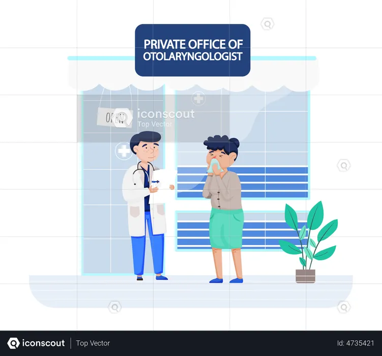 Doctor Treating Patient  Illustration