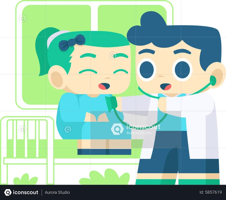 Doctor use stethoscope for patient  Illustration