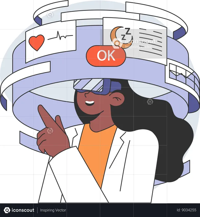 Doctor uses VR technology  Illustration