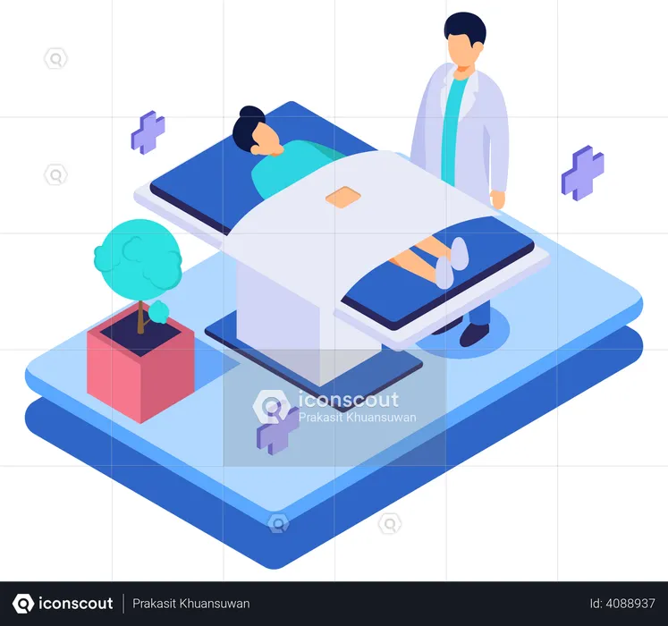 Doctor visiting patient  Illustration