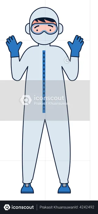 Doctor wearing PPE kit  Illustration
