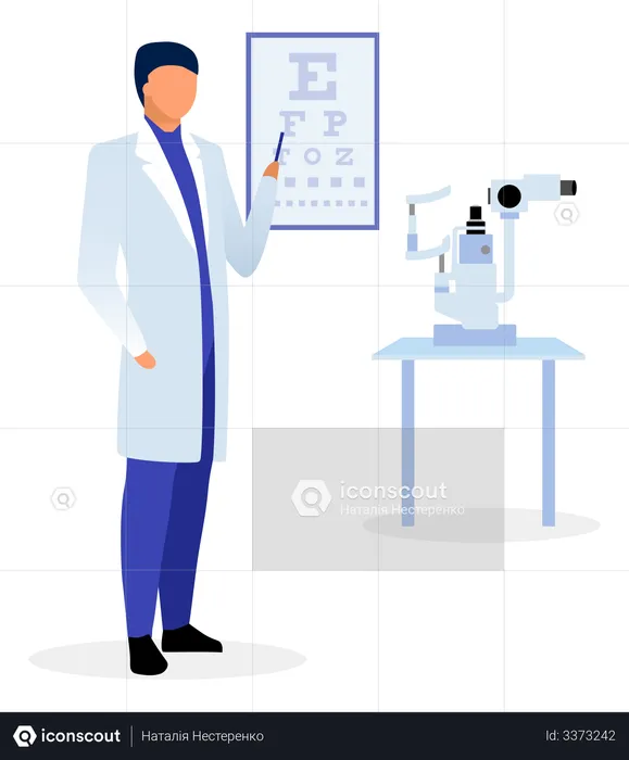 Doctor with snellen eye chart  Illustration
