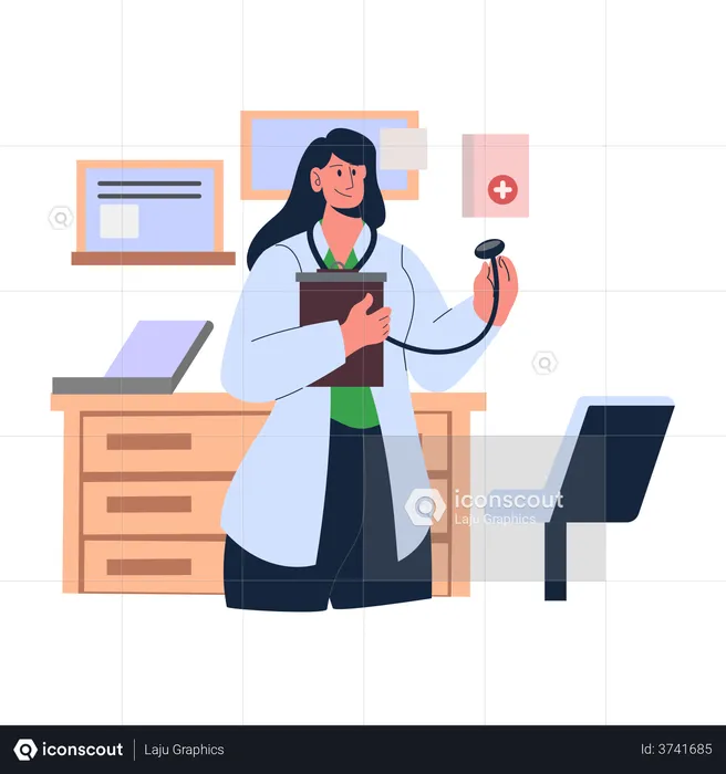 Doctor with stethoscope  Illustration