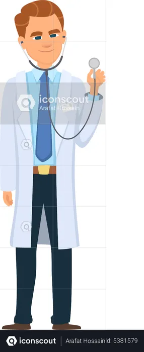 Doctor with stethoscope  Illustration