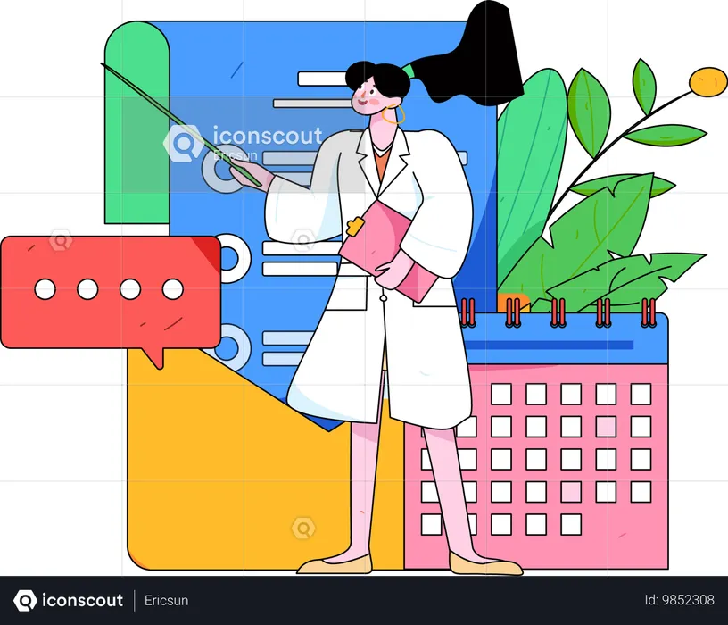 Doctor working with medical schedule  Illustration