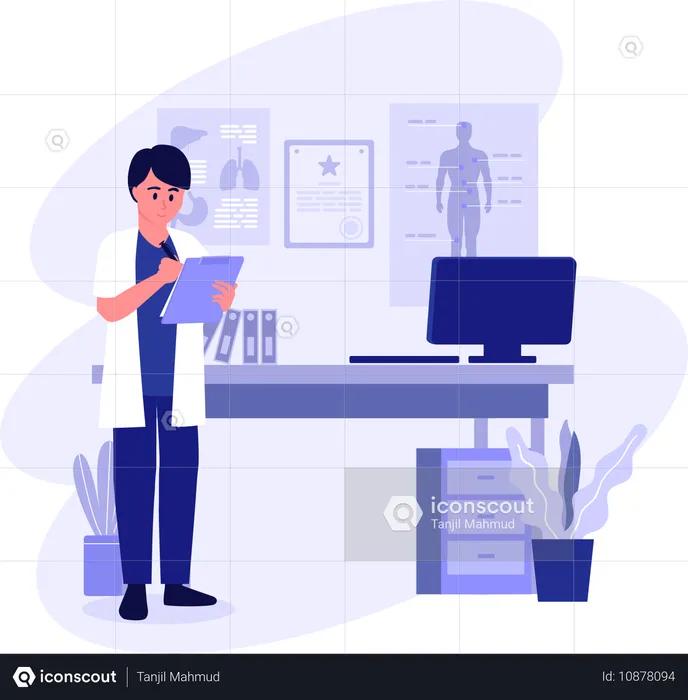 Doctor Writing Prescription  Illustration