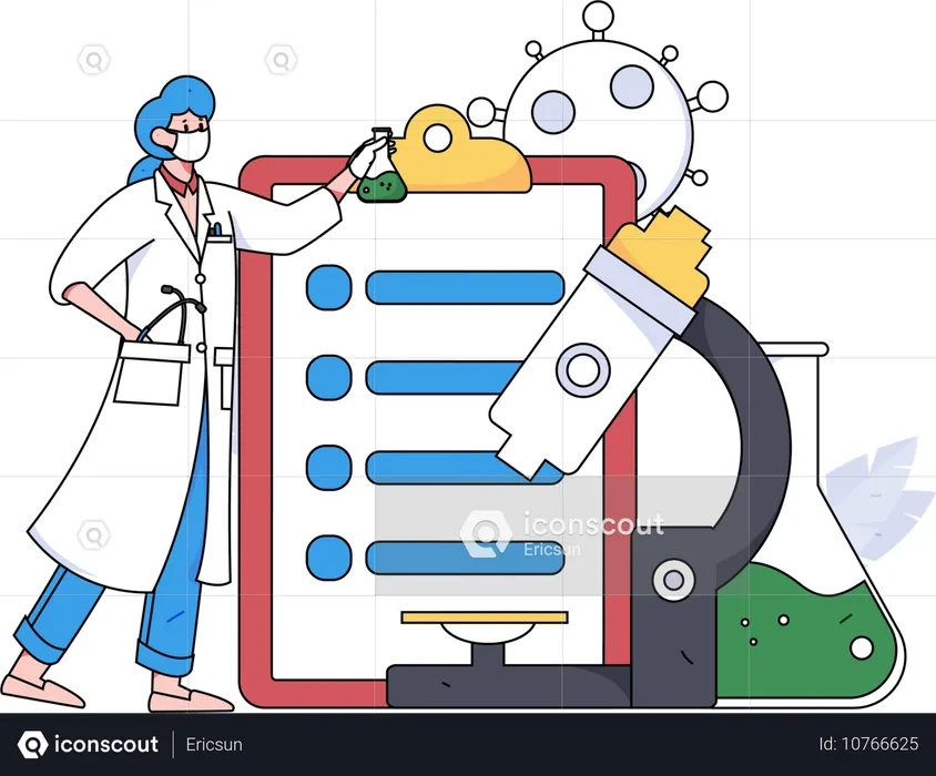 Verificación médica Informe médico  Ilustración