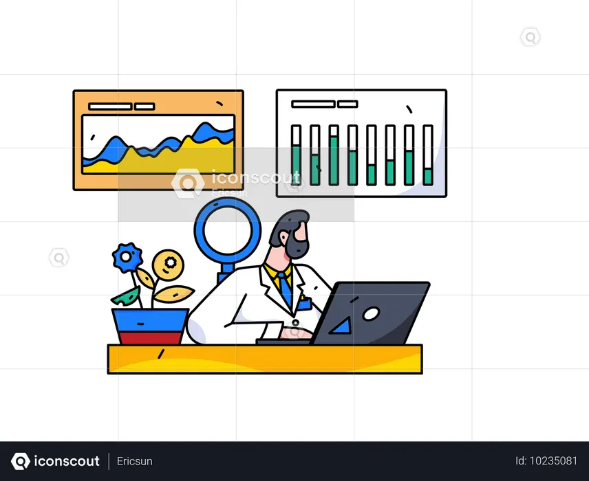 Doctors analyzing report of patient  Illustration
