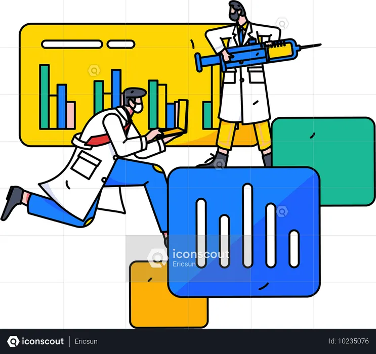 Doctors analyzing report of patient  Illustration