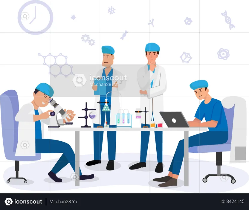 Doctors are testing blood samples  Illustration