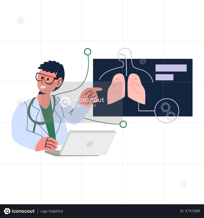 Doctors diagnosis lungs report  Illustration
