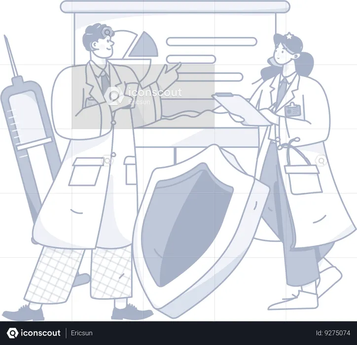 Doctors doing medical discussion  Illustration