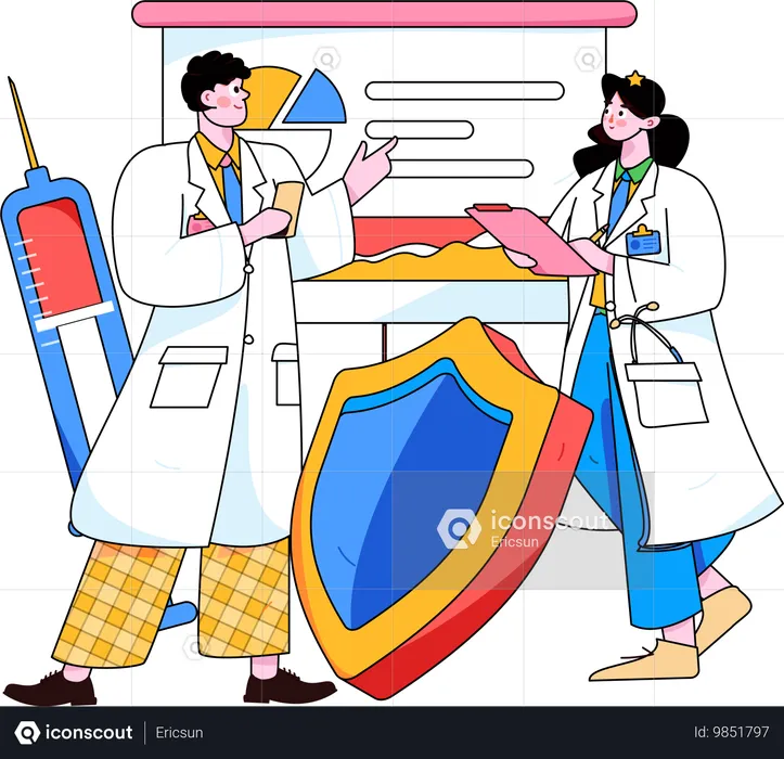 Doctors doing medical discussion  Illustration