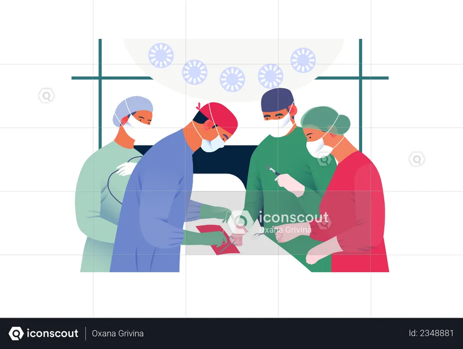 Doctors doing surgery  Illustration