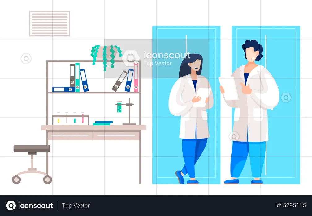 Doctors in research laboratory lab  Illustration