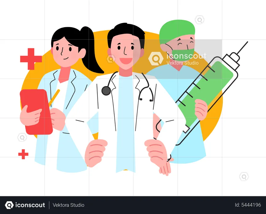 Doctors team  Illustration