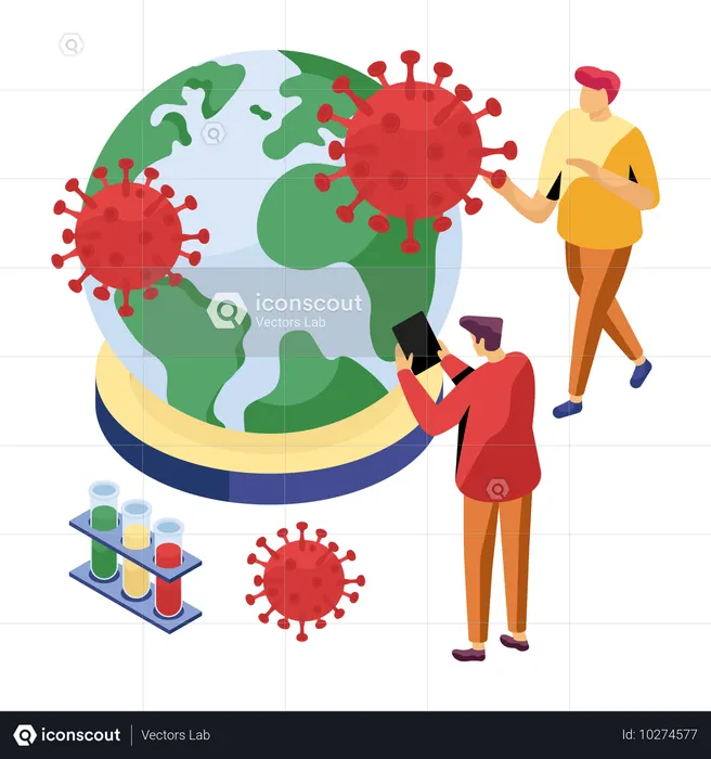 Doctors testing virus infection  Illustration