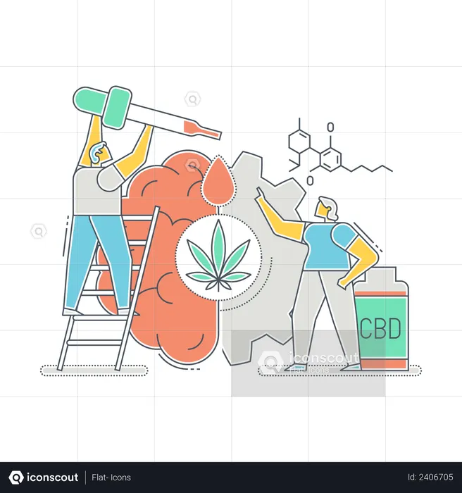 Doctors using CBD oil in sleep disorder treatment  Illustration