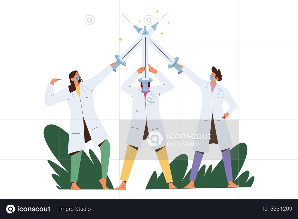 Doctors with Syringe  Illustration