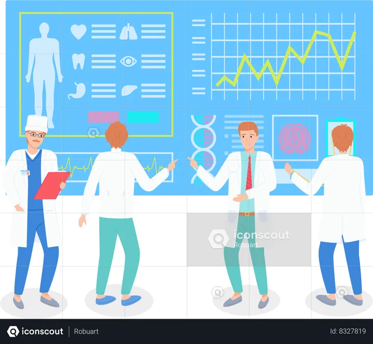 Doctors Working On Test  Illustration