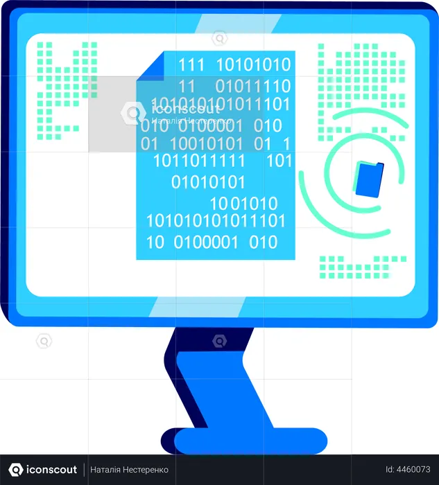 Document crypté sur écran d'ordinateur  Illustration