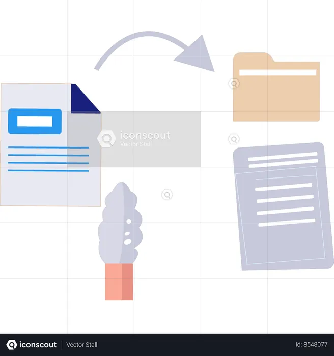 Document files are being moved to a folder  Illustration