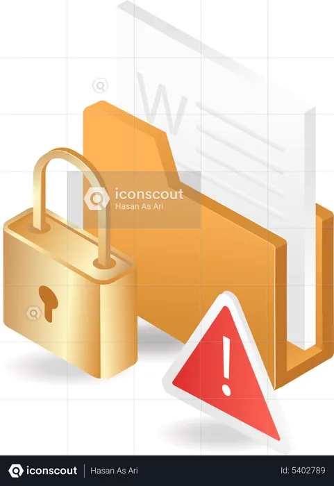 Document security warning  Illustration