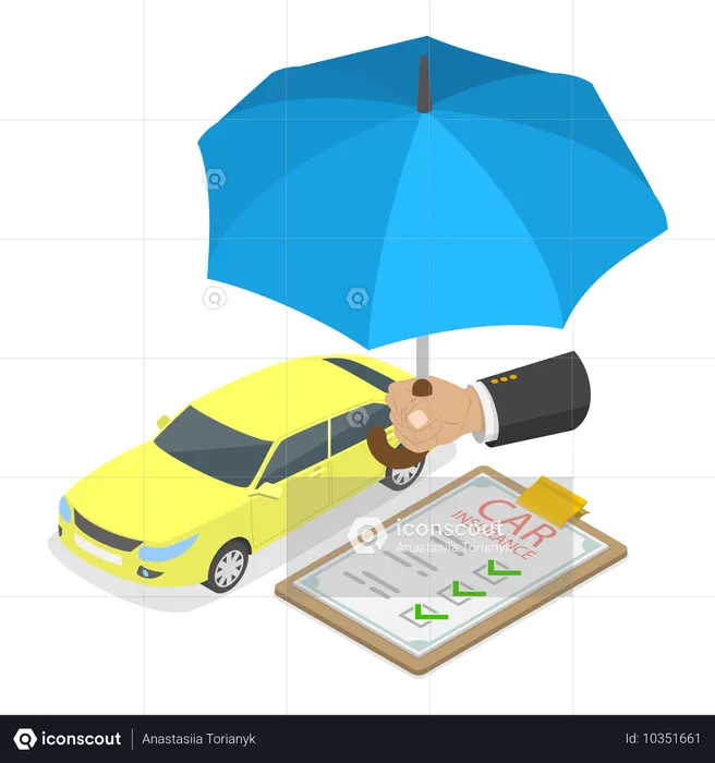 Documento de seguro automóvel  Ilustração