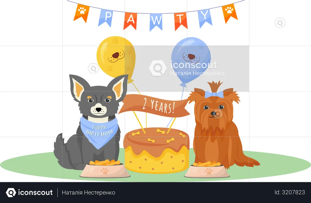 Dog birthday  Illustration