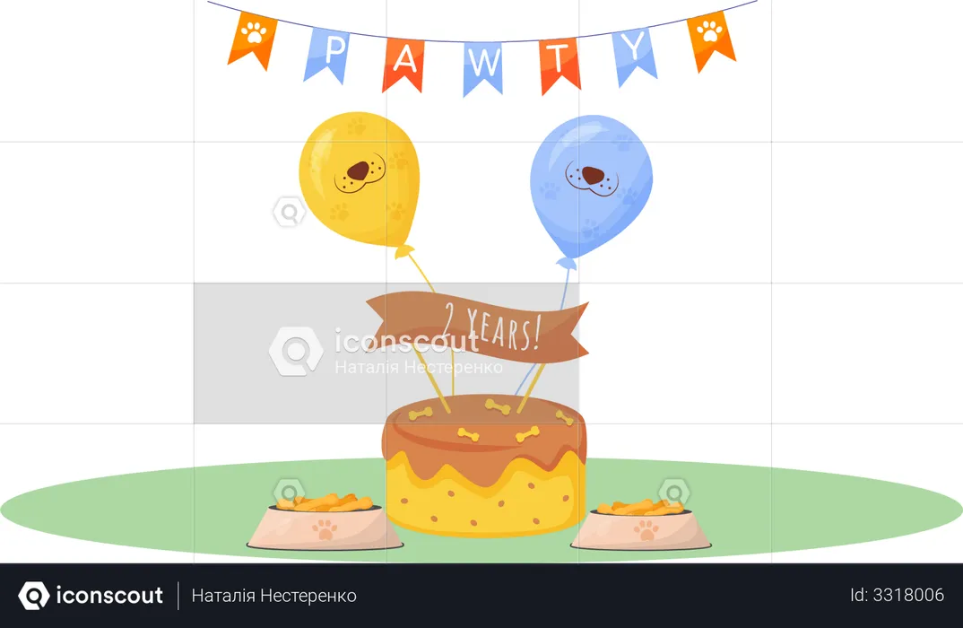 Dog cake  Illustration