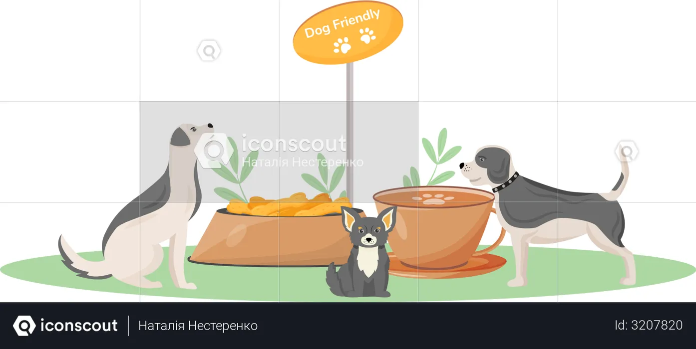 Dog friendly cafe  Illustration