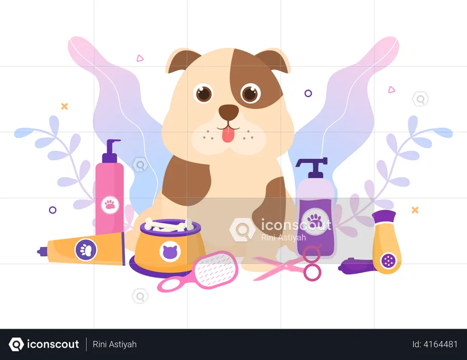 Dog Grooming  Illustration