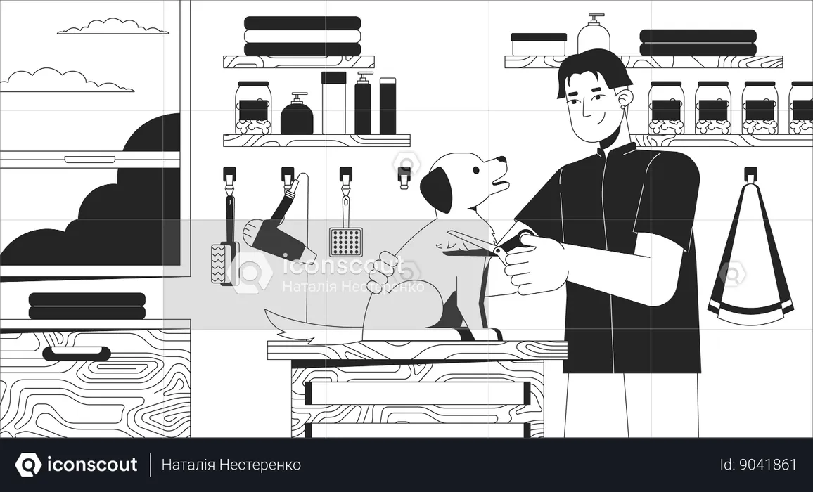 Dog grooming service  Illustration