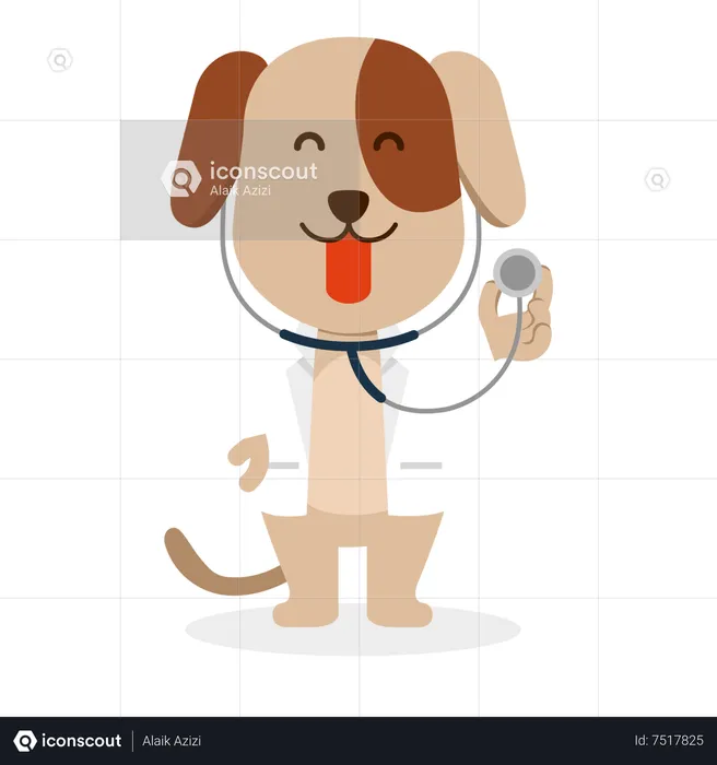 Dog in doctor costume  Illustration