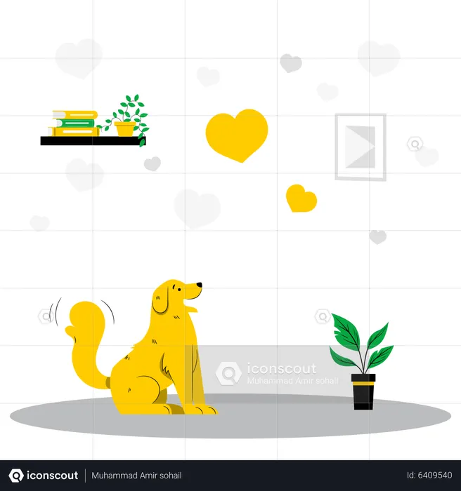Dog in love  Illustration