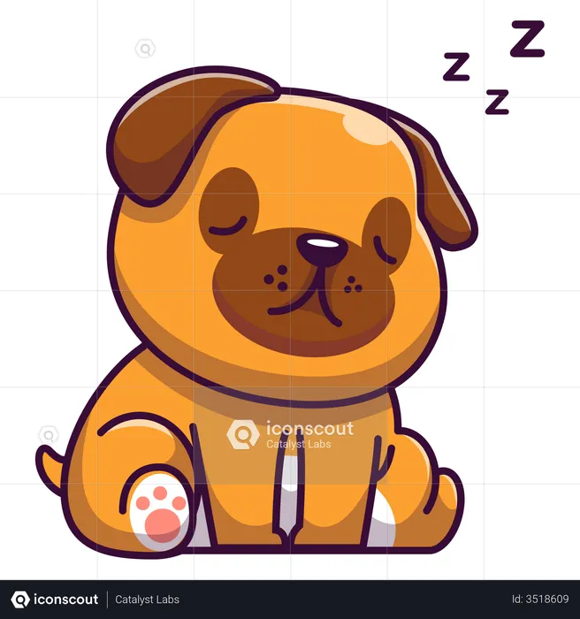 Dog sleeping  Illustration