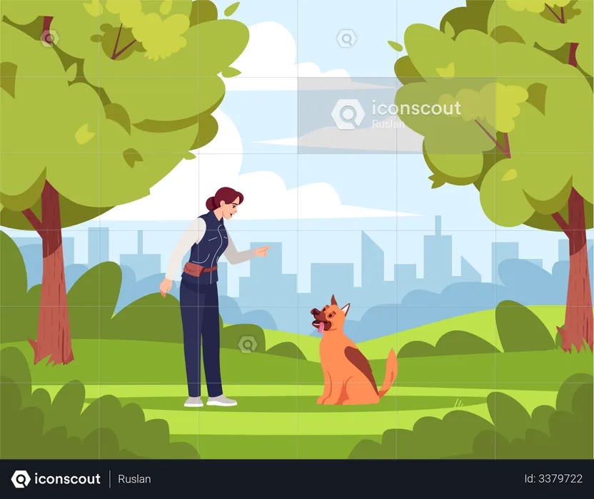 Dog training  Illustration