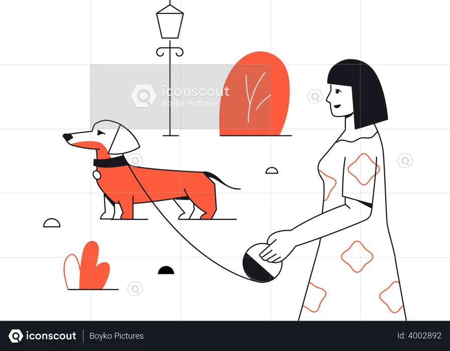 Dog walking  Illustration
