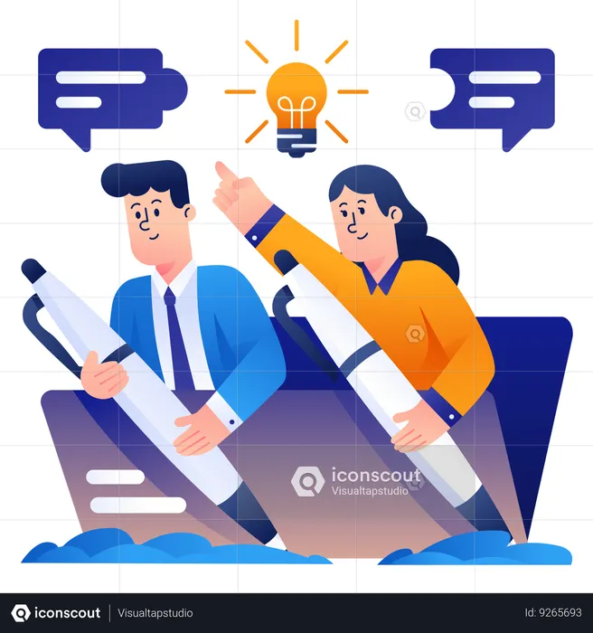 Doing partnership and reaching goals  Illustration