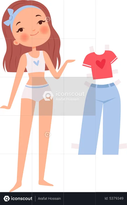 Doll with clothes  Illustration