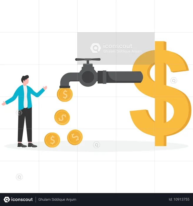 Dollar bricht in der Mitte ein, während Gold herausfällt  Illustration