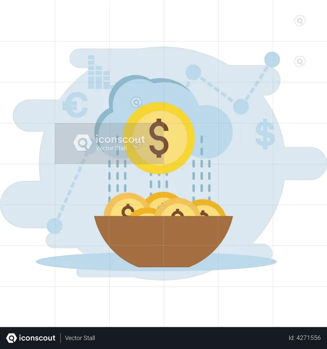 Dollar cloud  Illustration