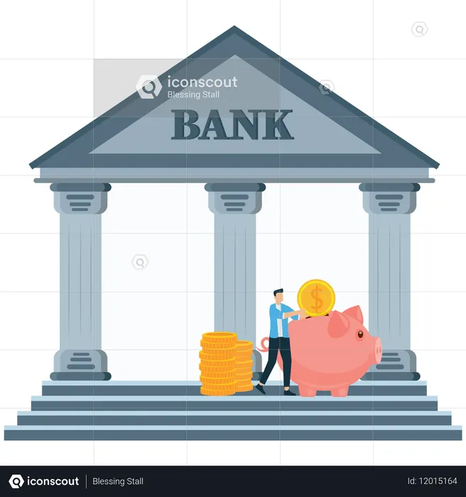 Dollar Deposit into Bank – Money Management  Illustration