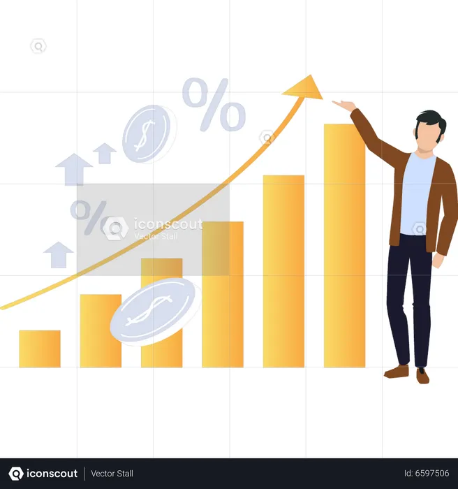 Dollar growth chart  Illustration