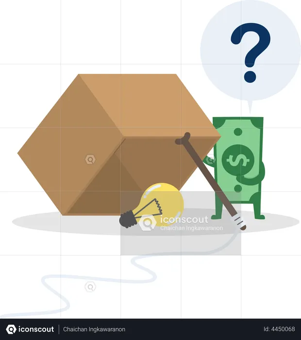 Dollar money wondering about box trap  Illustration